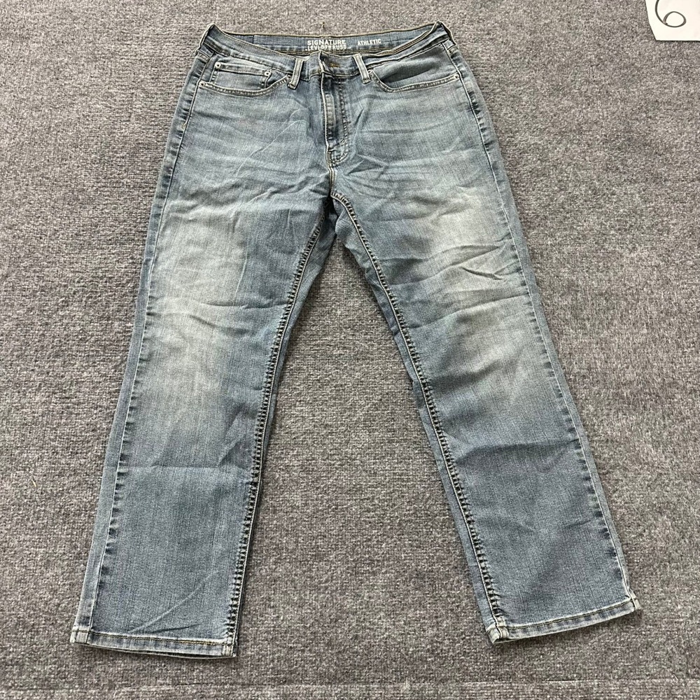 Signature Levi Strauss Jeans Mens Size 34x30 Blue Athletic Fit Stretch Denim